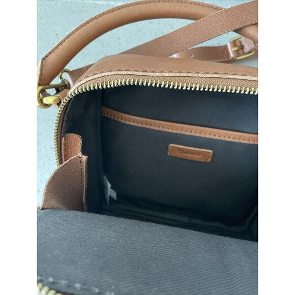 Madewell Square Satchel Crossbody Leather Bag Tan Leather - Picture 12 of 16